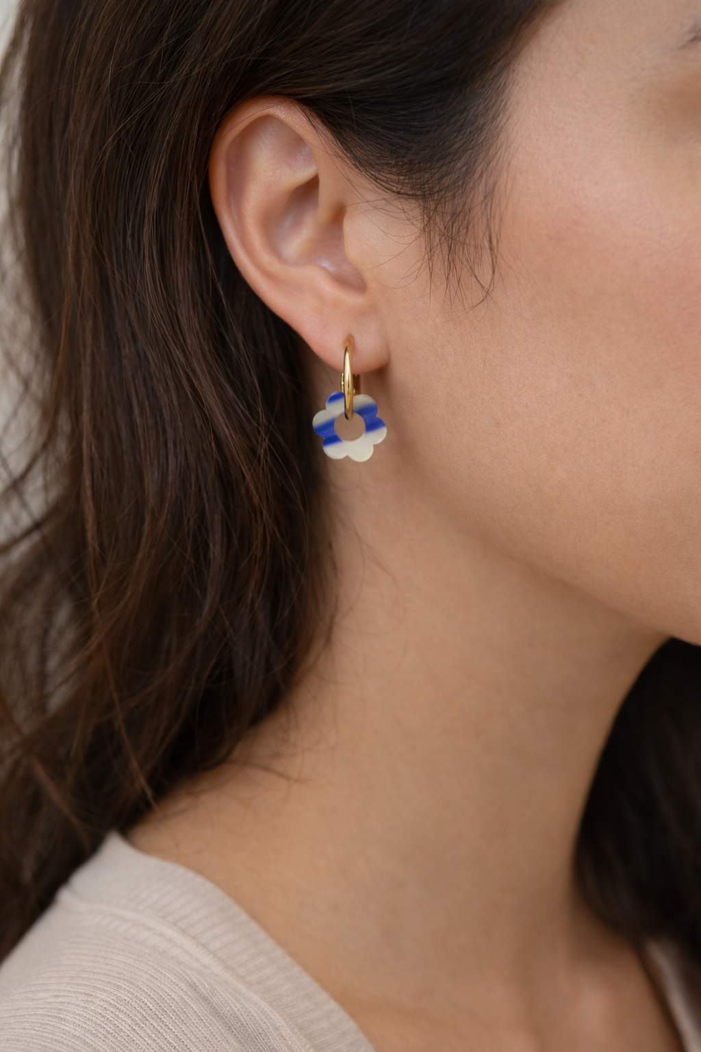 Créoles Fleur Bleue