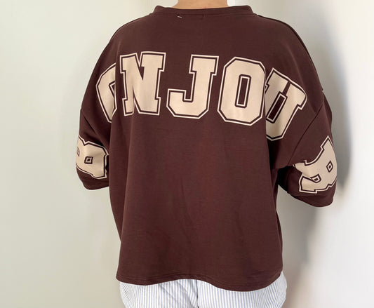 T-shirt oversize Bonjour – choco