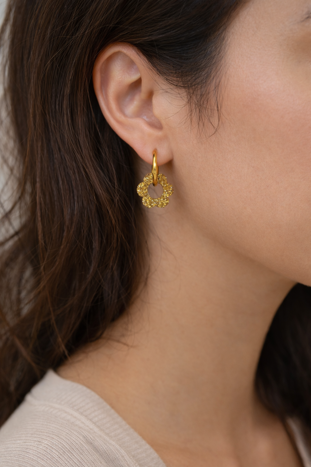 Créoles Fleur dorée