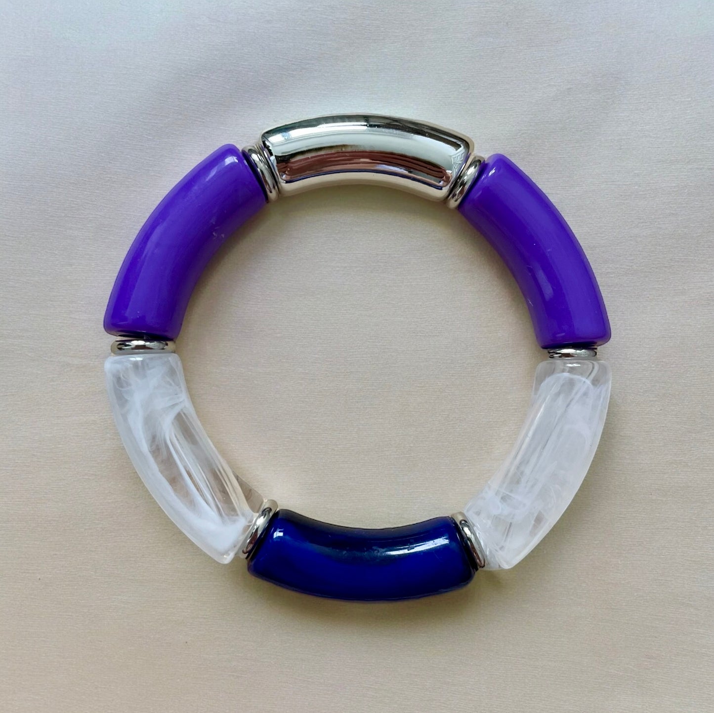 Bracelet Acrylique Argenté