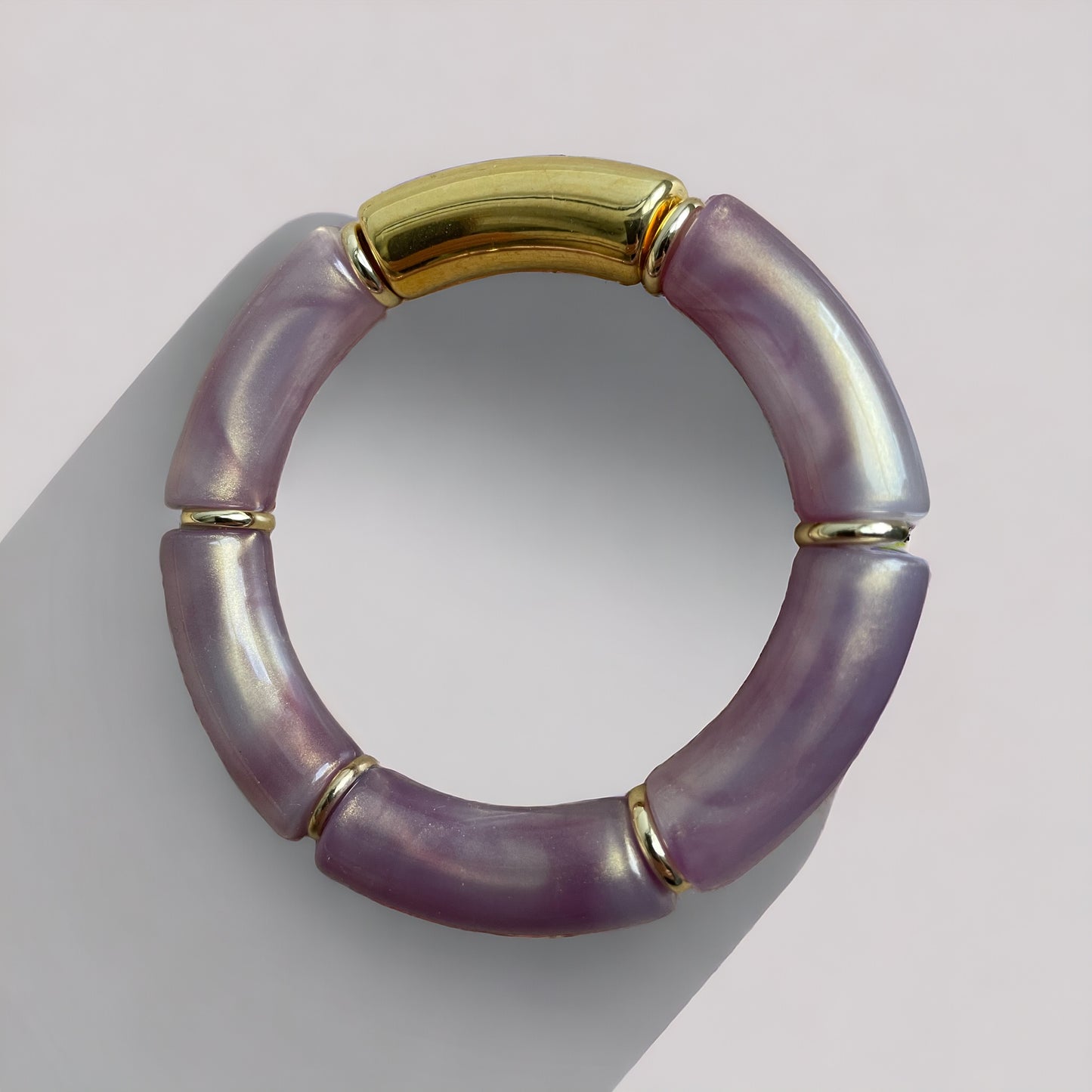 Bracelet Acrylique Violet Nacré