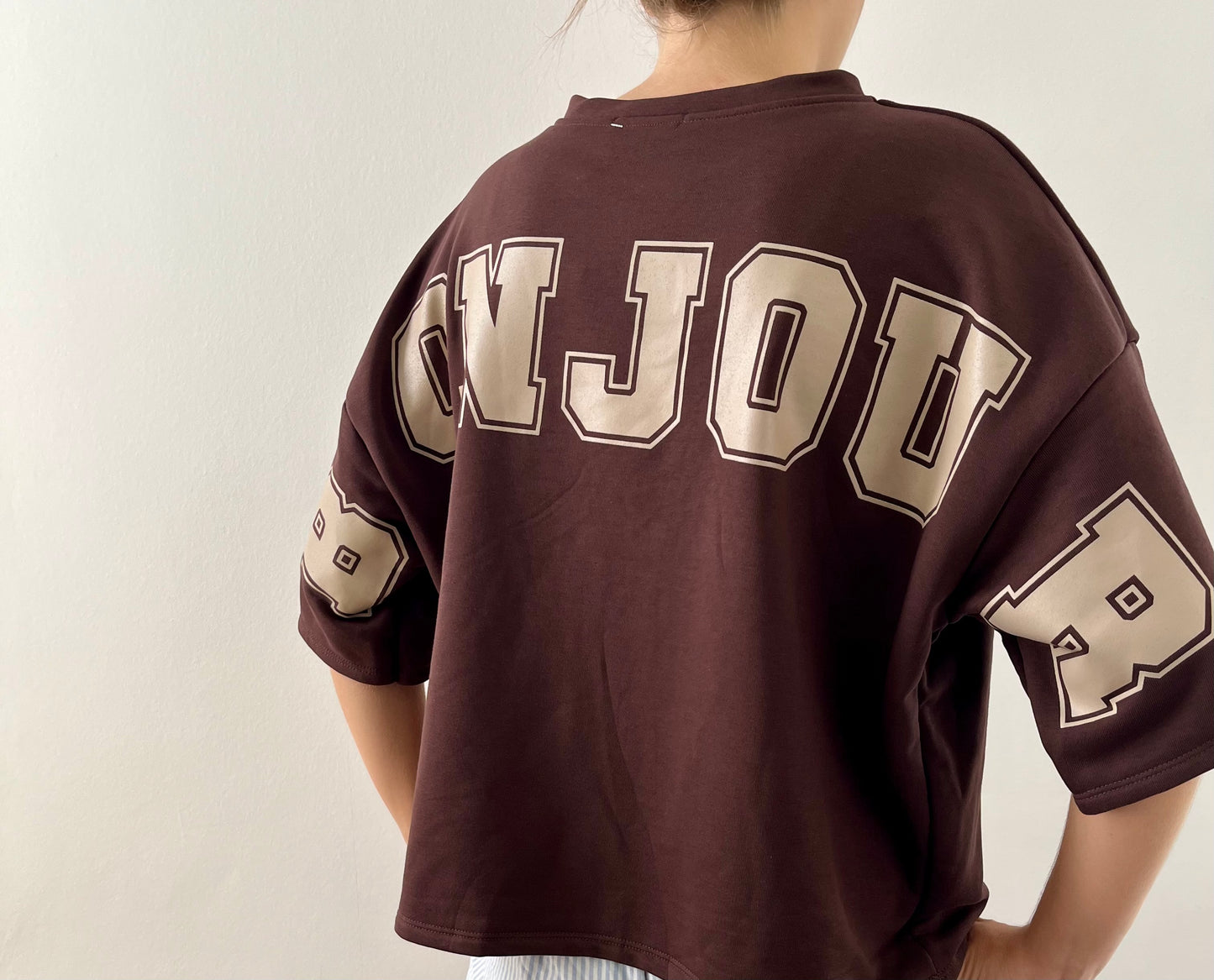 T-shirt oversize Bonjour – choco