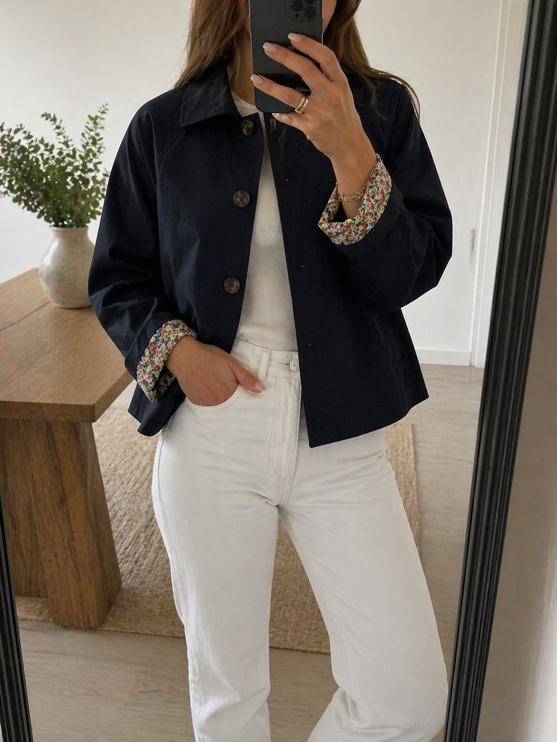 Veste Trench en coton marine - Liberty - Lili&Lala