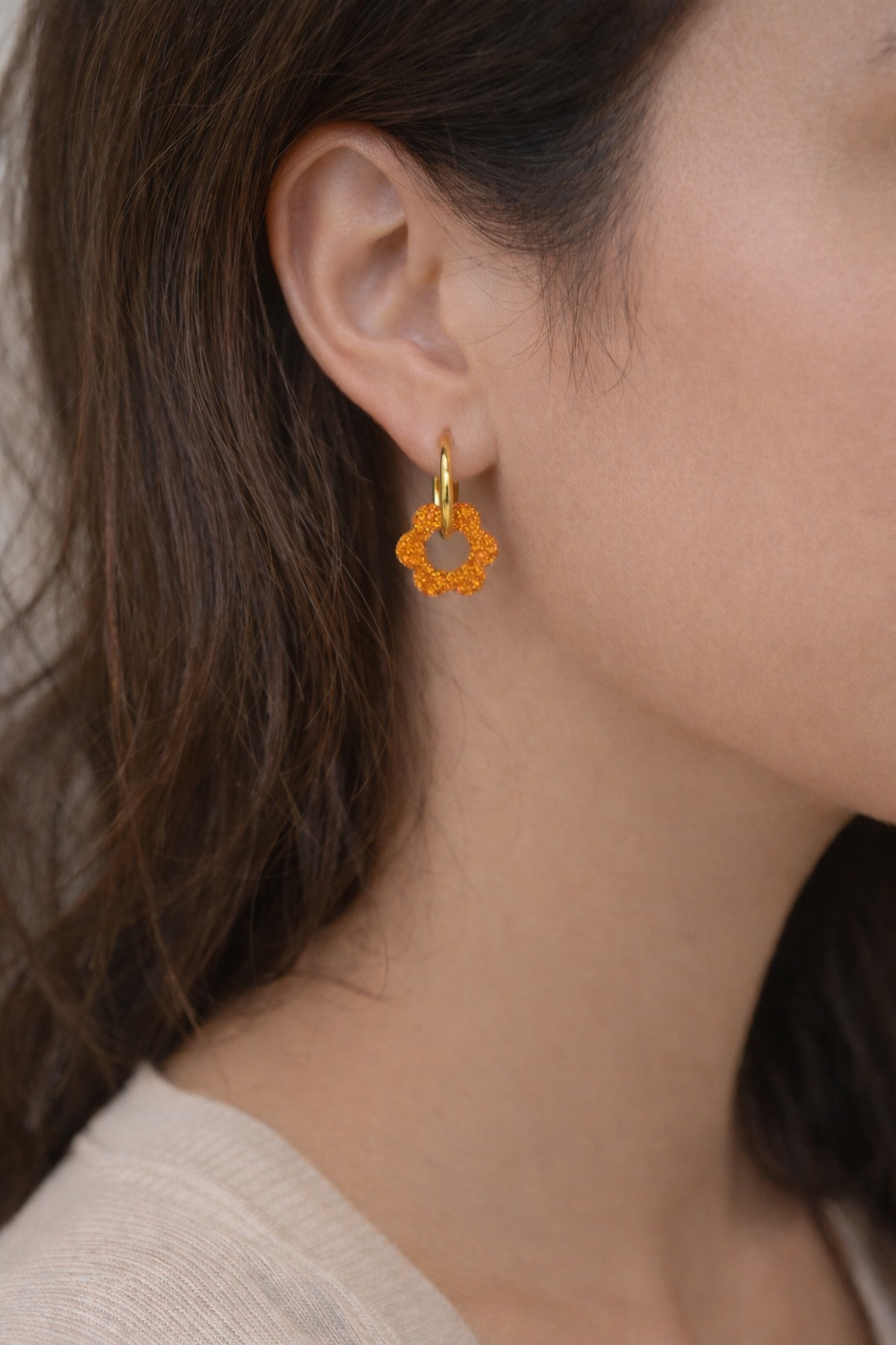 Créoles Fleur Orange