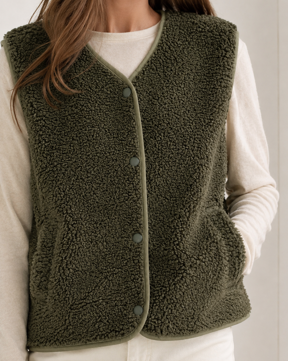 Gilet sans manches vert kaki