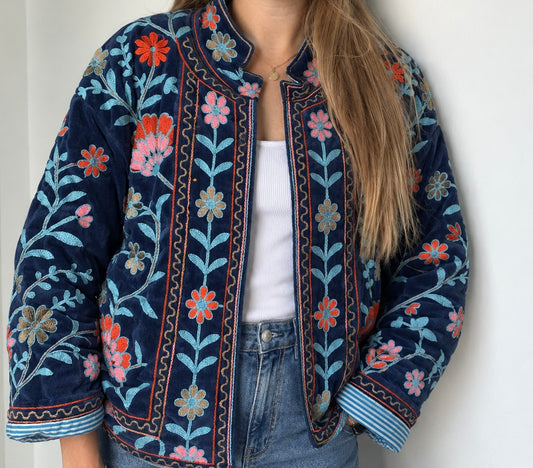Veste velours brodées Kate