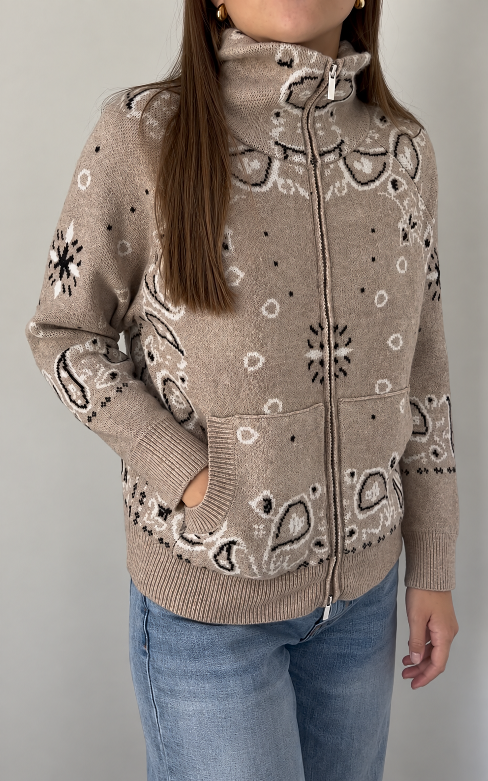 Gilet bandana taupe