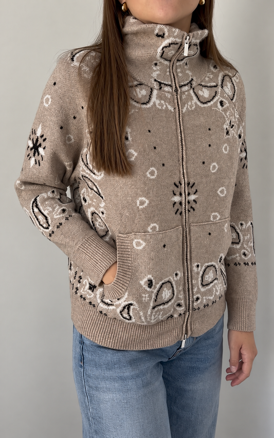 Gilet bandana taupe