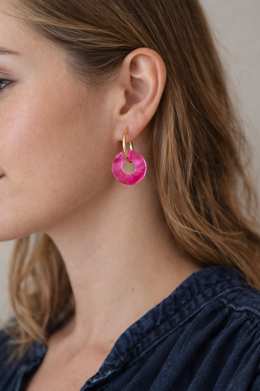 Créoles Cercle fuchsia